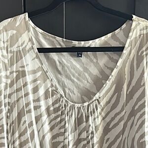 Banana Republic Cream Pleated Blouse Dress